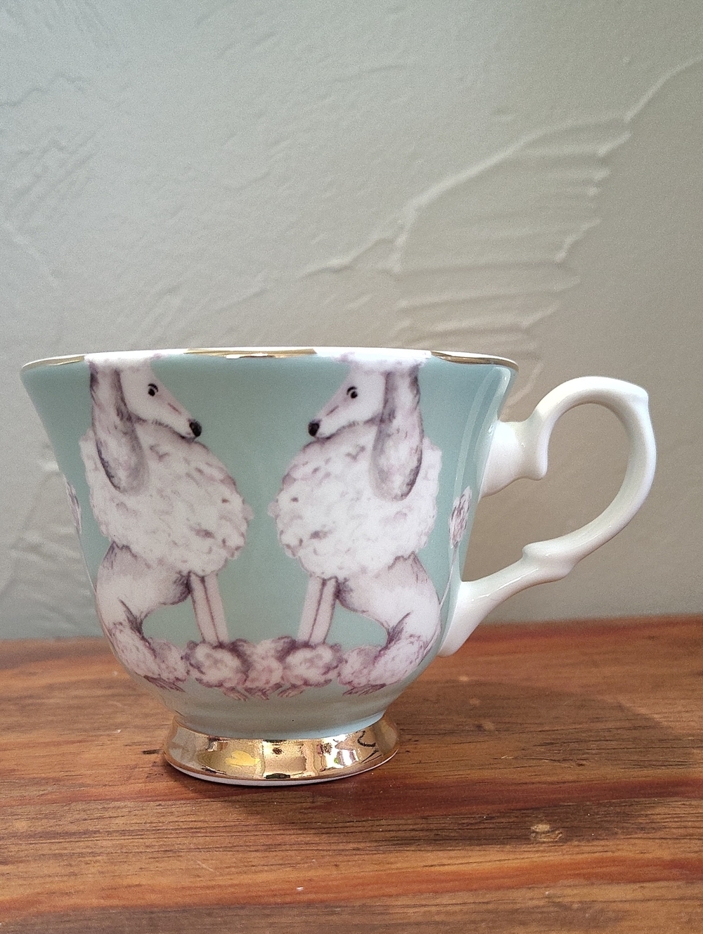 Yvonne Ellen London Teacup Poodle Dog Motif Gold Trim